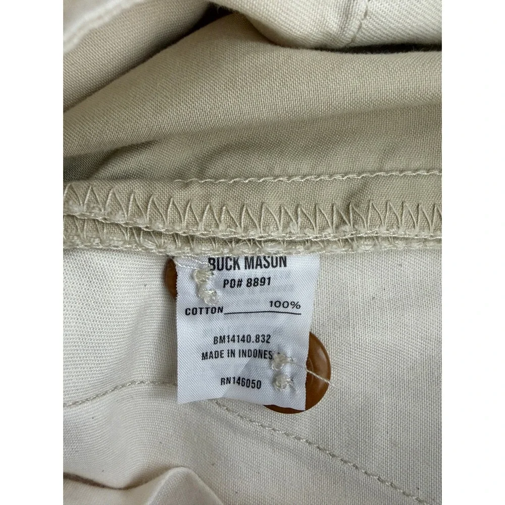 Buck Mason Officer Pant Mens 34 Khaki Parachute Poplin Chino Preppy Military